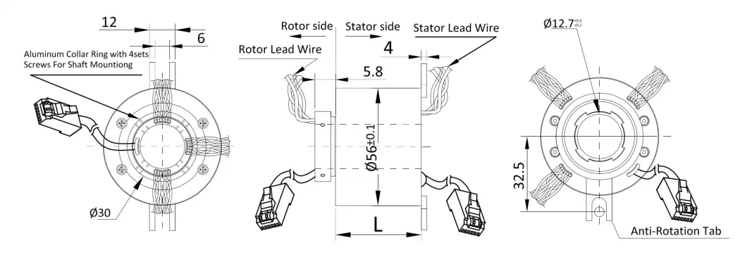 Gigabit Ethernet Through Hole Slip Ring